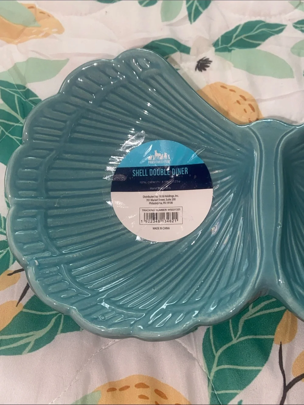 SEASHELL MERMAID BLUE DOUBLE BOWL Pet Cat Small Dog NWT